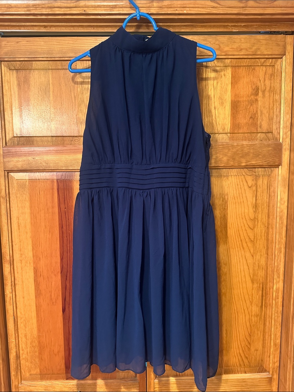 Ya Los Angeles Navy High-Neck Sleeveless Mini Dress